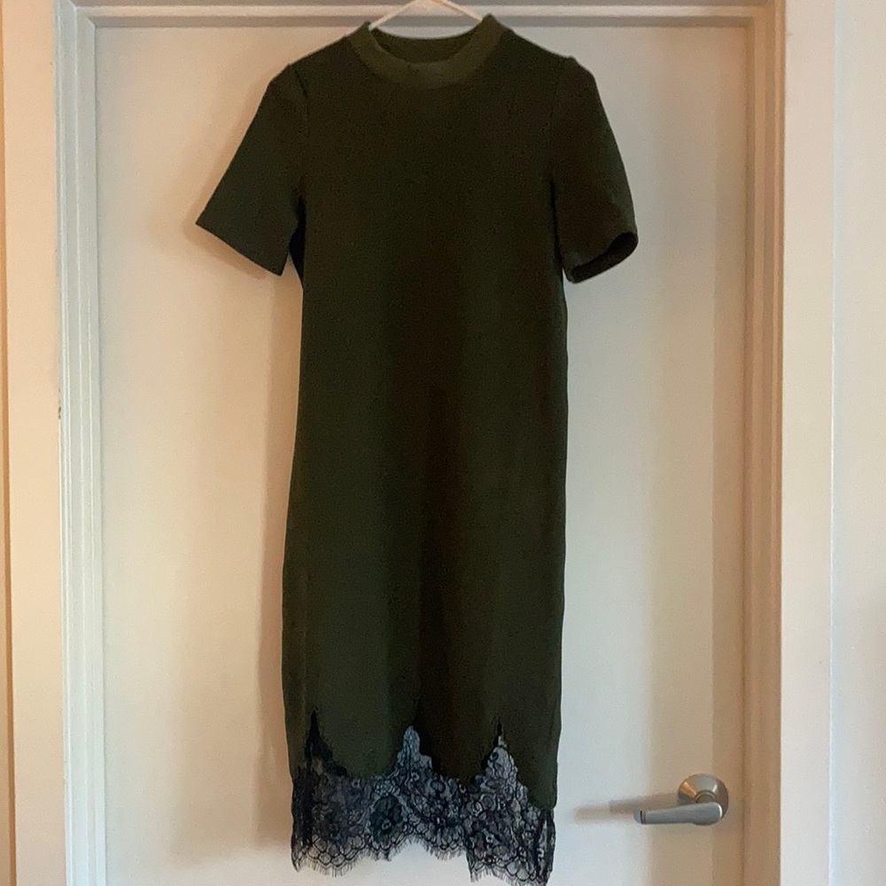 Lira Nordstrom green and black lace dress